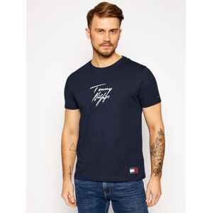 Tommy Hilfiger pánské tmavě modré tričko - XL (DW5)